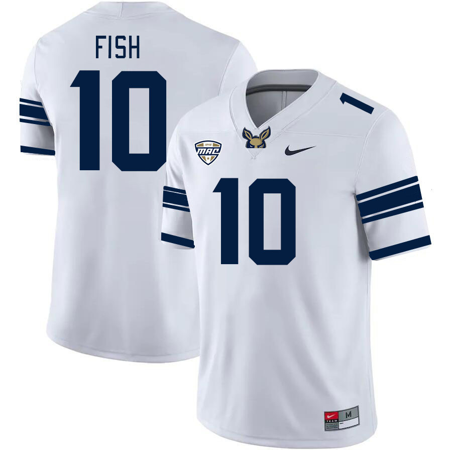 Men-Youth #10 Antavious Fish Akron Zips 2023 College Football Jerseys Stitched Sale-White
